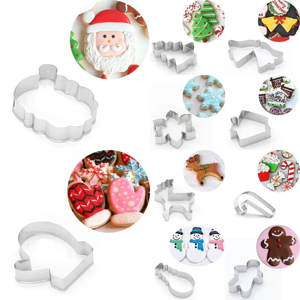 Christmas Cookie Cutters – Stainless Steel Xmas Baking Molds Cookie Cutter Set Zpaxo