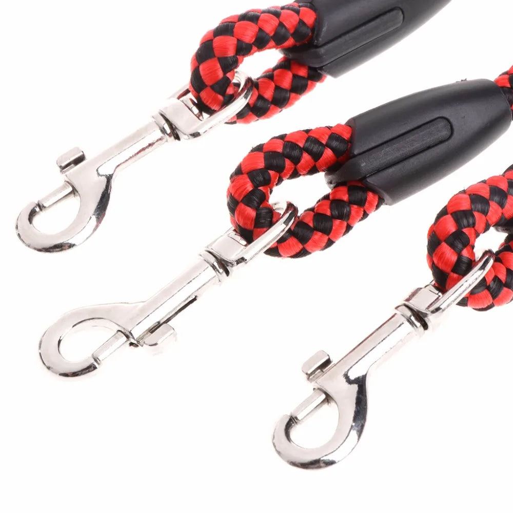Heavy Duty Triple Pet Dogs Leash Coupler Lead Nylon Soft Handle