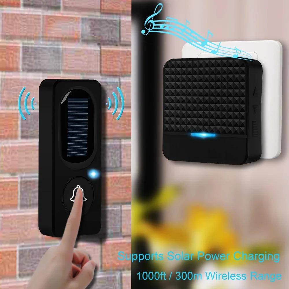 FORECUM Wireless Doorbell Waterproof LED 300M Remote 52 Ring Chimes 4 Zpaxo