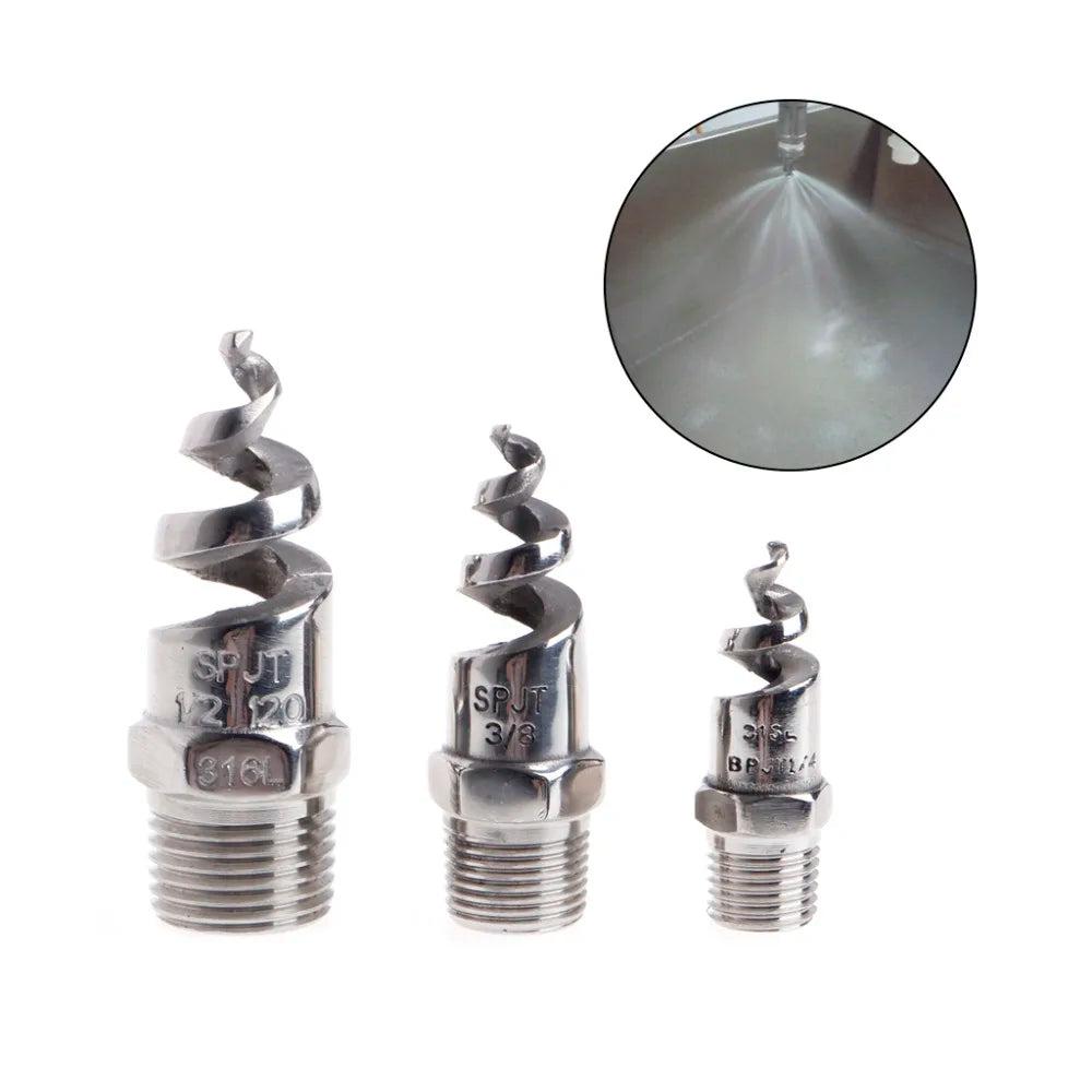 1 4 3 8 2 Stainless Steel Spiral Cone Atomization Nozzle Spray