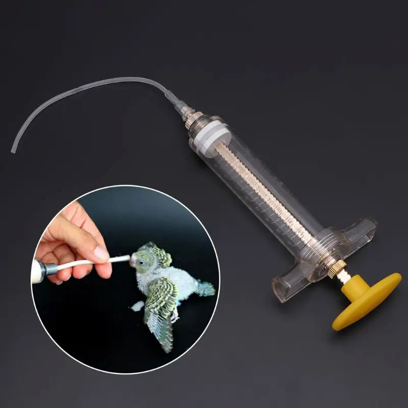 10/20ml Parrot Chick Feeder Copper Head Syringe Hose Birds Feeding Syringe Injector Supplies Bird Feeders Zpaxo