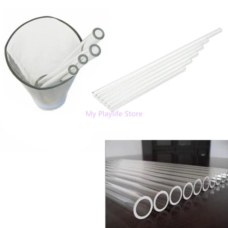 1Pc 6-12inch Reusable Wedding Birthday Party Supplies Clear Glass Drinking Straws Thick Straws Bar Accessories Zpaxo