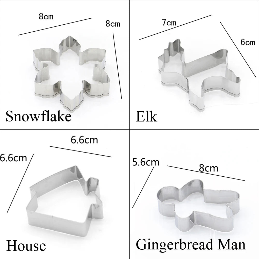 Christmas Cookie Cutters – Stainless Steel Xmas Baking Molds Cookie Cutter Set Zpaxo