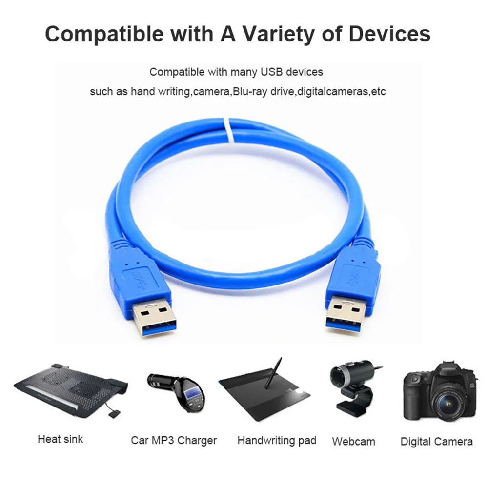 USB3. 0 Male To Male Copper Core Data Cable 5Gbps Fast Transmission High-speed Mobile Hard Disk Radiator Set-top Box Data Cable Zpaxo