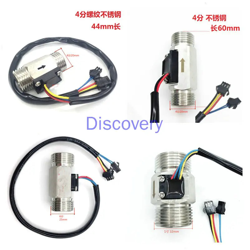 4 Min /6 Min /1 Inch Thread Stainless Steel Water Flow Sensor with Thermistor NTC Temperature Meter Zpaxo