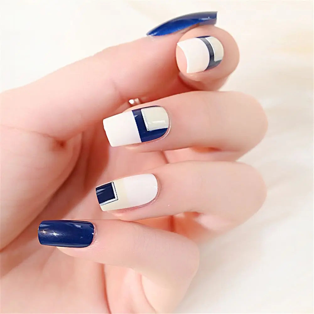 Designed Fake Nails Extension Artificial Full Cover Short Decoration Zpaxo
