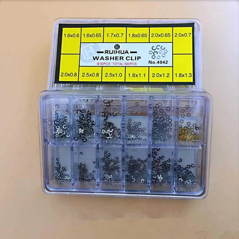 Box Metal Watch Washer Clip Assorted 12 Chronograph Spacer Ring