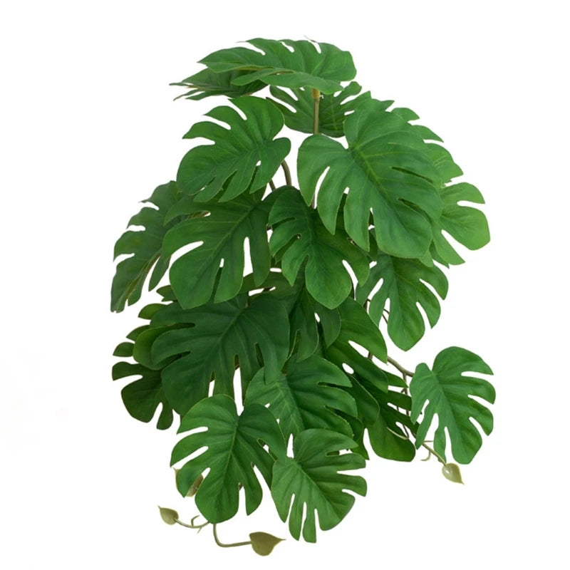 Artificial Reptile Terrarium Plants Realistic Tropical Leaves Tank Plant for Bearded Dragons Tortoises Tree Frogs 10 Styles Zpaxo 2