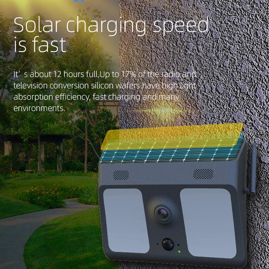 LED Solar Light Outdoor Waterproof HD 1080P Smart Wifi Surveillance Zpaxo