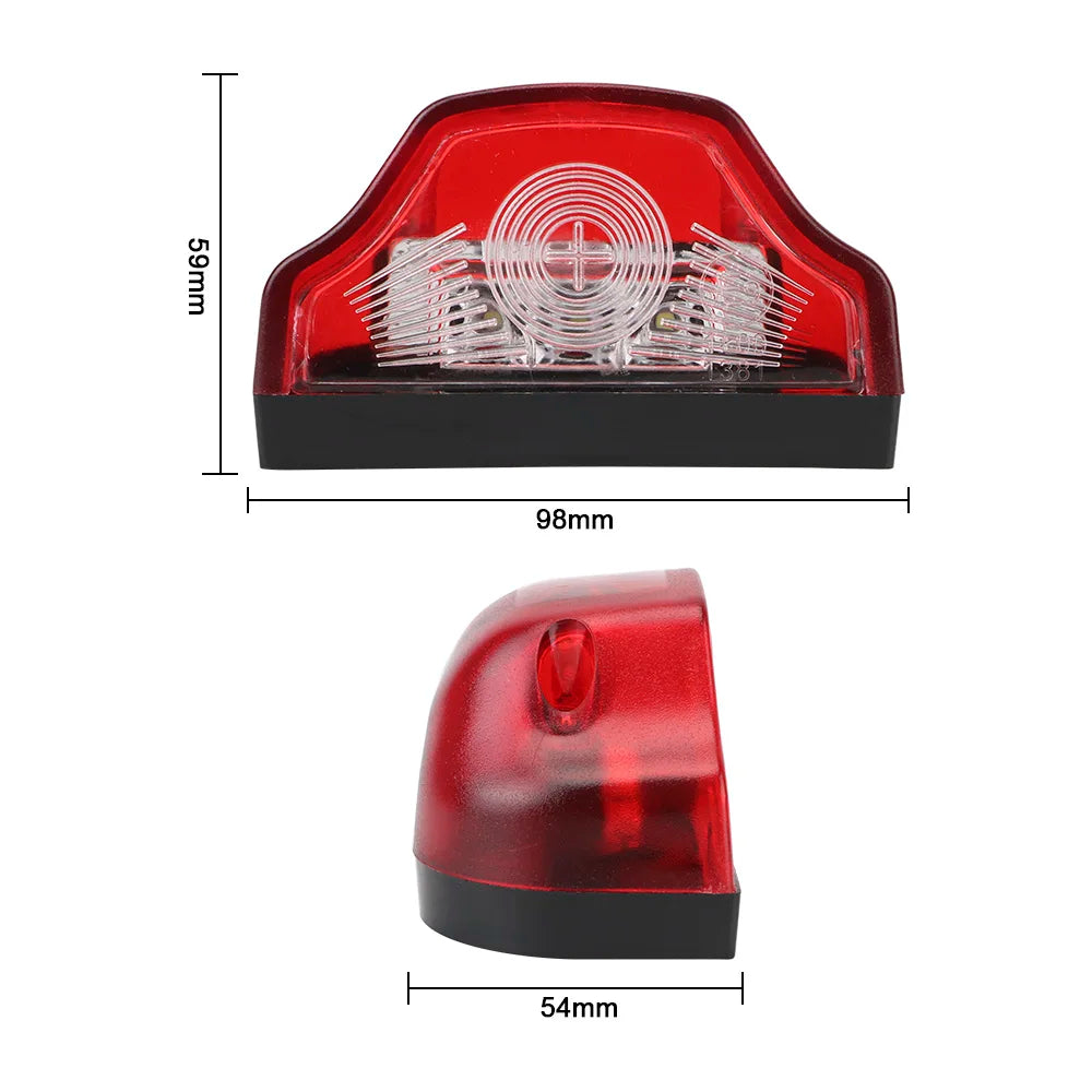For Lorry Truck Trailer White Light 3 LED Car Number Lamps 2Pcs 12V-24V Car License Plate Light Car Accessories Waterproof Zpaxo