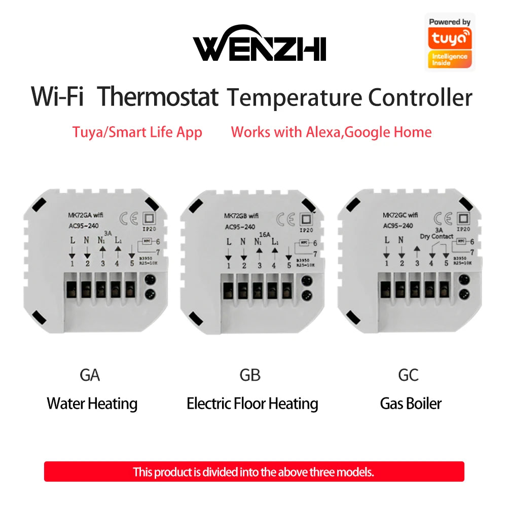 Thermostat WiFi Temperature Controller Water/Electric Floor Heating Gas Boiler Tuya Smart Life App Works with Alexa Google Home Zpaxo