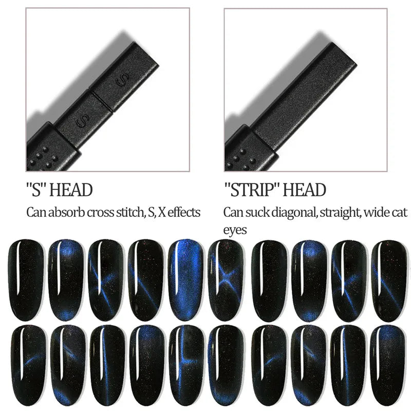 Magnetic Stick Dual-Ended Magnet for 3D Cat Eye UV Gel Polish Multi-function Nail Magnet Stick Manicuring DIY Nail Art Tools Zpaxo