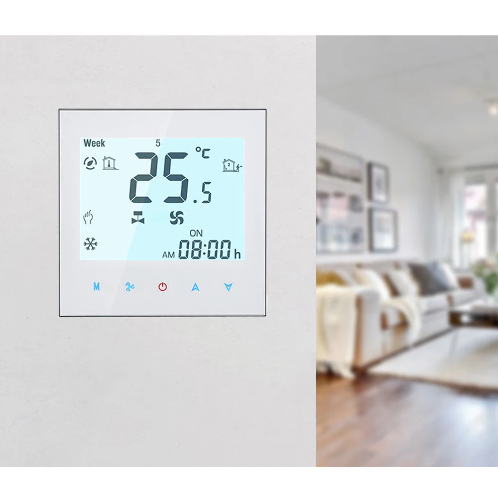 Wifi Air Conditioning Thermostat Fan Coil Unit Digital Temperature Conditioner Controller 220V Tuya Smart Life Alexa Google Home Zpaxo