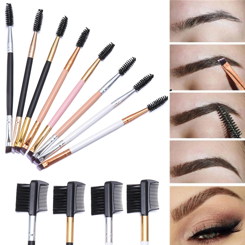 1PC2 in1Eyelash Comb Dual Purpose Eyelash Eyebrow Black Pink Brush Comb Professional Eye Makeup Tool Cosmetic Accessories Zpaxo