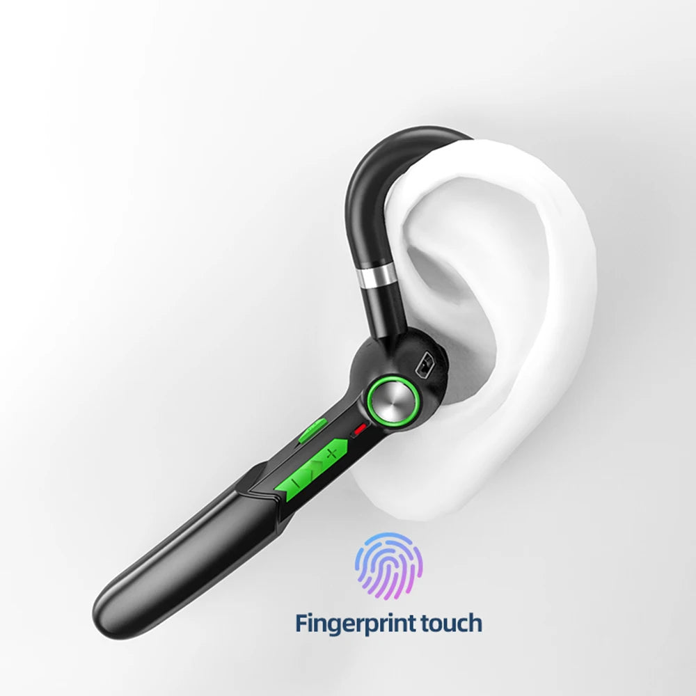 Handsfree HIFI Fingerprint Touch 5.0 Bluetooth-Compatible Headset Wireless Earphone Waterproof Earpiece With Mic 110mAh Battery Zpaxo