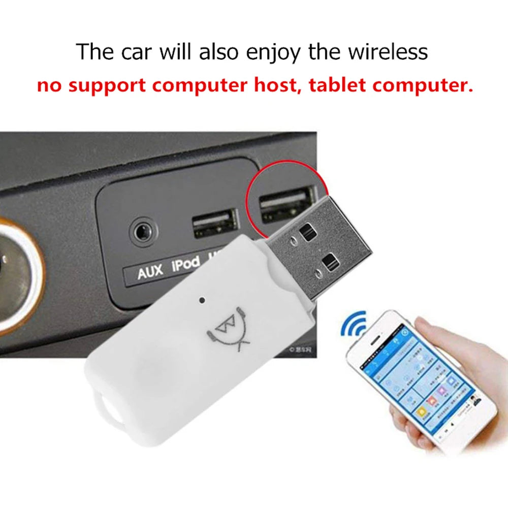 Mini USB Bluetooth-Compatible Stereo Music Receiver Wireless Audio Adapter Dongle Kit With Microphone For Speaker For Phone Car Zpaxo Default Title