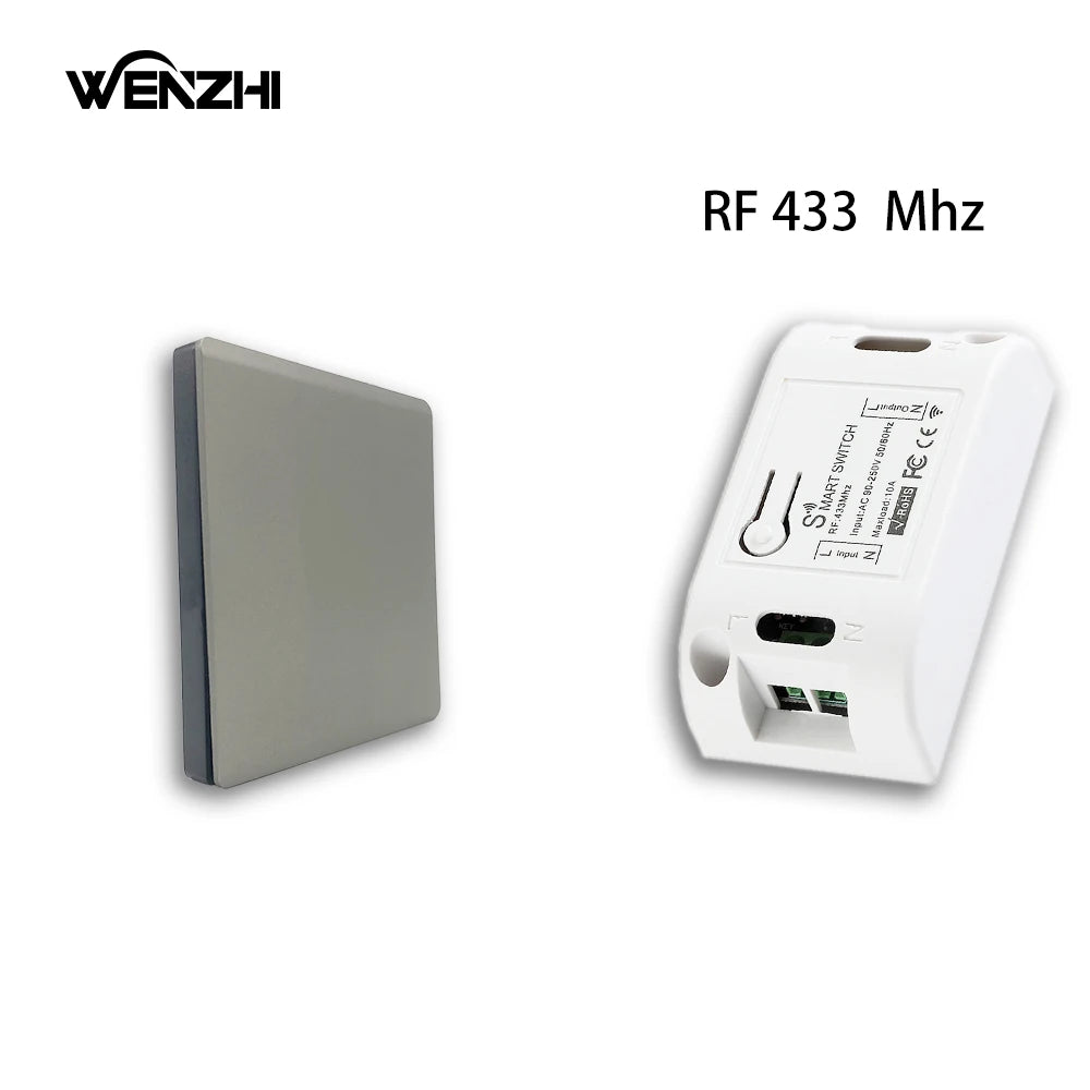 Smart Switch Light DIY Module Receiver 433 Mhz 86 Type Portable RF Wireless Relay Power Remote Control 220V Wall Panel Buttons Zpaxo 1Switch1 receiver1 China Mainland