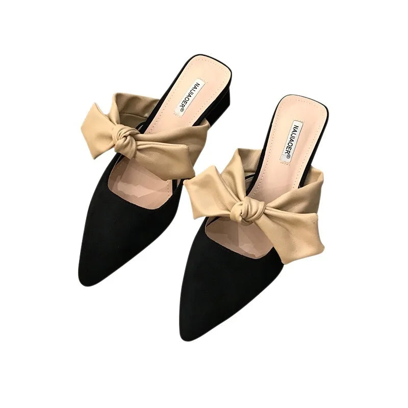 Ladies slippers pointed shallow mouth slippers women flat bottom 2020 spring new Korean style slippers luxury Zpaxo