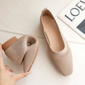 Square toe shoes women's spring/summer 2021 new shallow mouth fly woven breathable soft sole comfortable women's shoes Zpaxo Pink 36