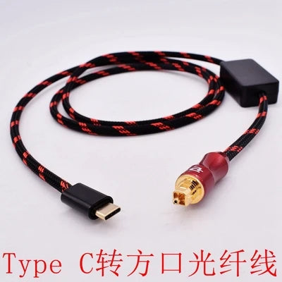Computer/Apple/Android/Huawei Mobile Phone USB Type C to Fiber Optic Cable Power Amplifier Cable Car DSP Audio Cable Zpaxo Type2