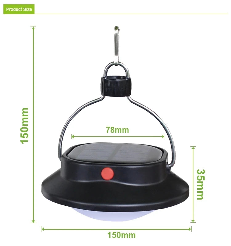 Solar Camping Light 630 Lm Portable Lantern Outdoor Waterproof Hiking Zpaxo