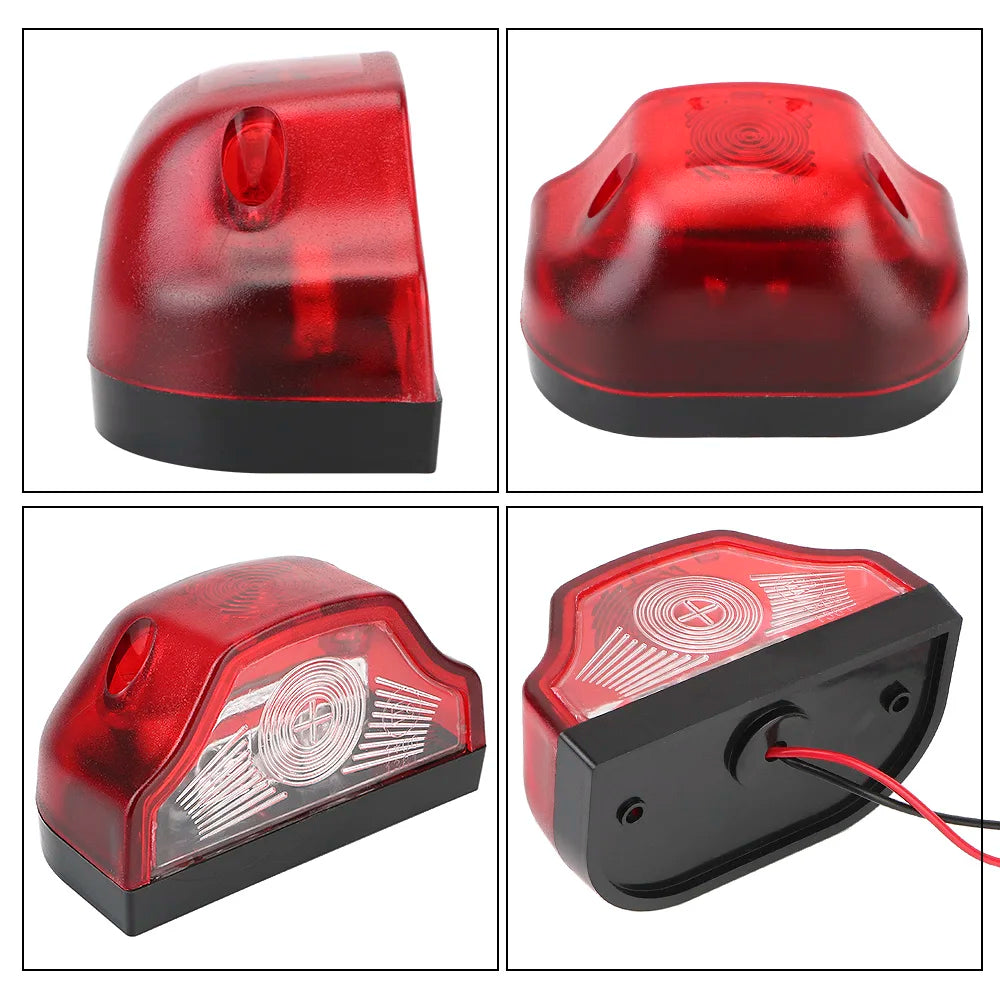 For Lorry Truck Trailer White Light 3 LED Car Number Lamps 2Pcs 12V-24V Car License Plate Light Car Accessories Waterproof Zpaxo