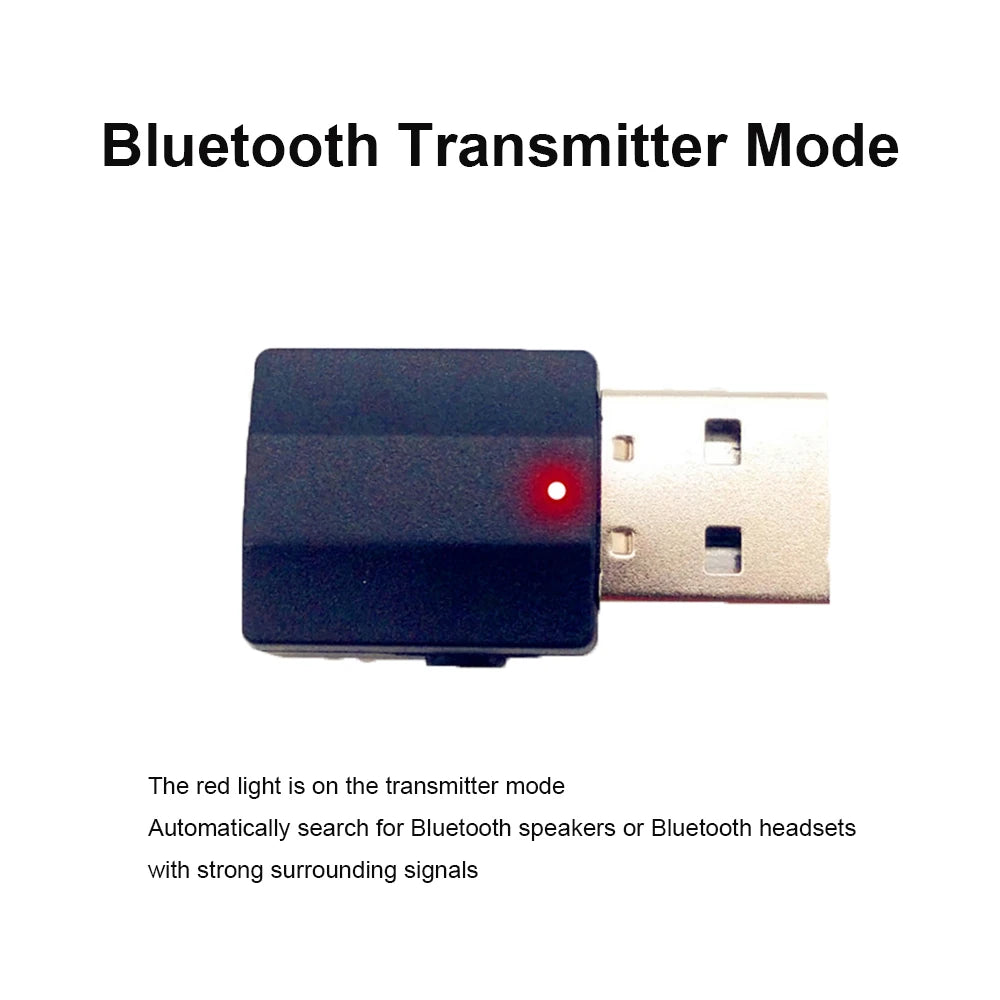 TV Bluetooth-Compatible 5.0 Receiver Transmitter 2 In 1 Wireless Adapters USB Adapter for PC Car Kit with Button Switch Zpaxo