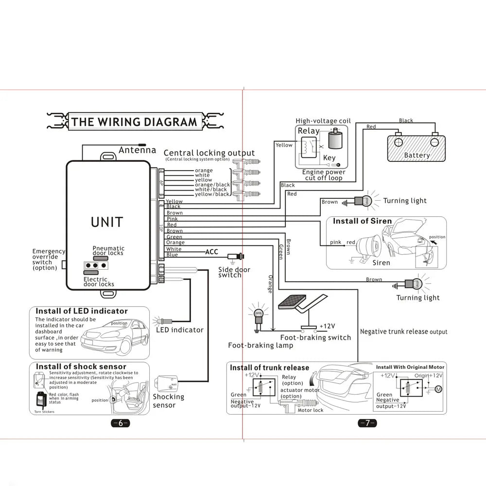 Universal One Way Car Alarm System Siren 12V DC Vehicle Which Has