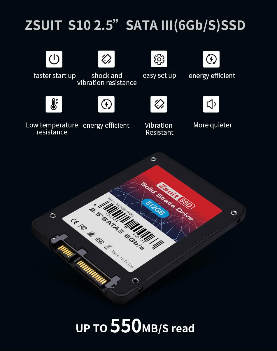 Hot SSD 1TB SSD Internal Solid State Drive Disk For Laptop Desktop Solid State Hard Disk High-capacity Internal Hard2.5 SSD 512g Zpaxo