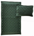 Lotus Spike Acupressure Mat Cushion Nature Linen Coconut Palm Back Neck Foot Massage Indoor Home Fitness Pillow Gym Mat Home Zpaxo 2pcs Army green