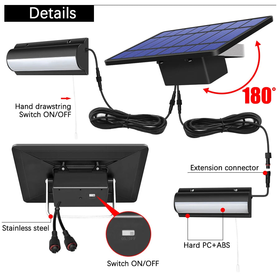 Double Head Solar Pendant Lights Outdoor Indoor Waterproof 60LED Lamp Zpaxo