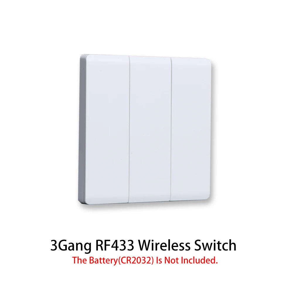 1/2/3Gang Smart Wireless Switch RF 433 Mhz 86 Portable White/Gray Home Wall Panel Buttons Remote Control Light Module Receiver Zpaxo 3Gang White China Mainland
