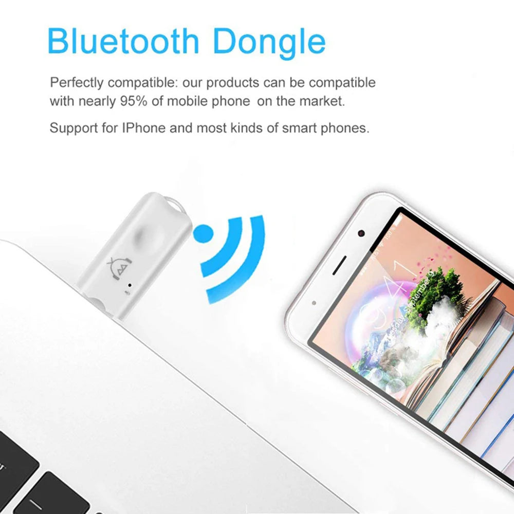 Mini USB Bluetooth-Compatible Stereo Music Receiver Wireless Audio Adapter Dongle Kit With Microphone For Speaker For Phone Car Zpaxo