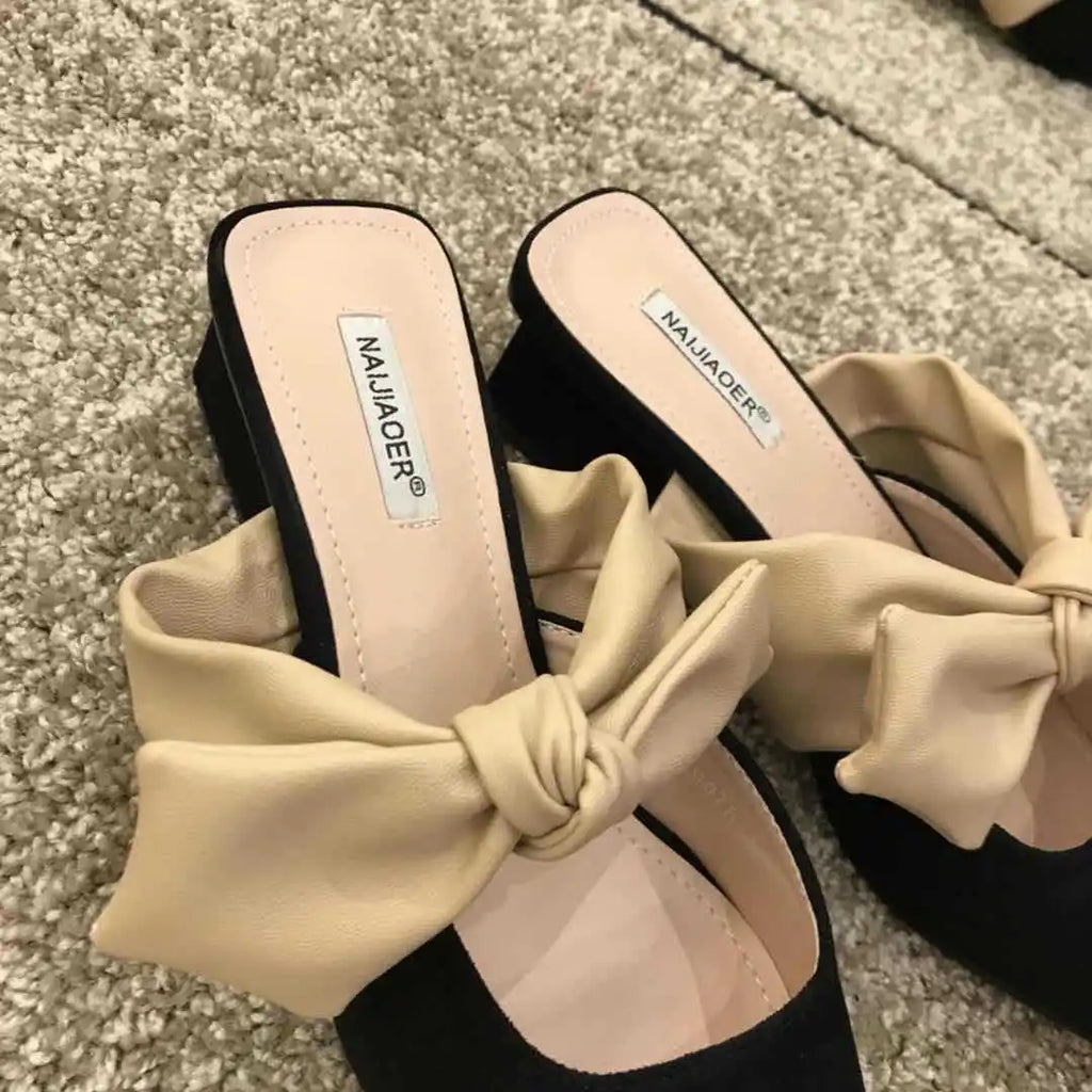 Ladies slippers pointed shallow mouth slippers women flat bottom 2020 spring new Korean style slippers luxury Zpaxo