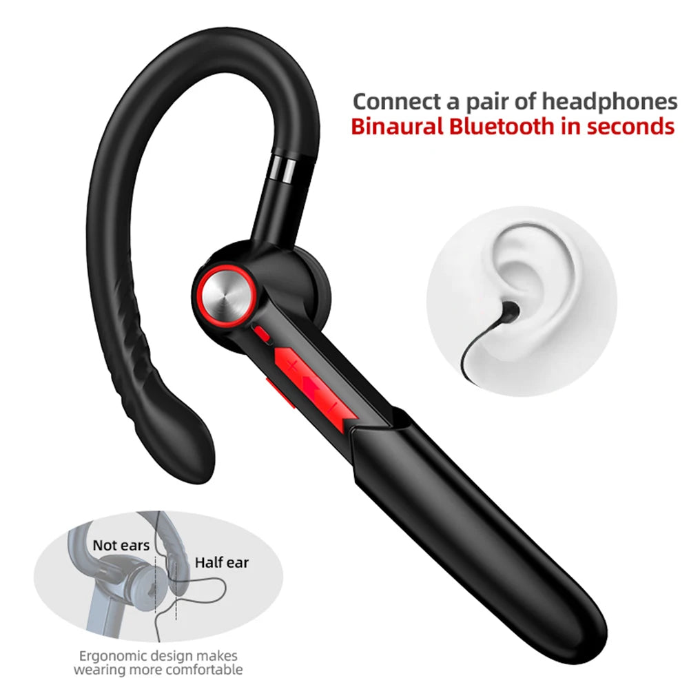Wireless Headset Business Earphone Handsfree Bluetooth-Compatible 5.0 Headset Fingerprint Touch HIFI Earpiece With Mic HD Call Zpaxo