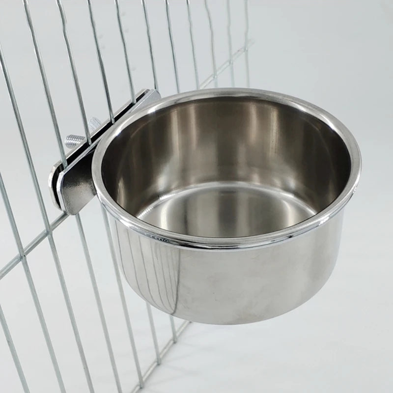 Hanging Cage Bowl for Pet Birds Anti-turnover Stainless Steel Feeding Food Drinking Feeder Dish Cup for Parrot Parakeet Lovebird Zpaxo
