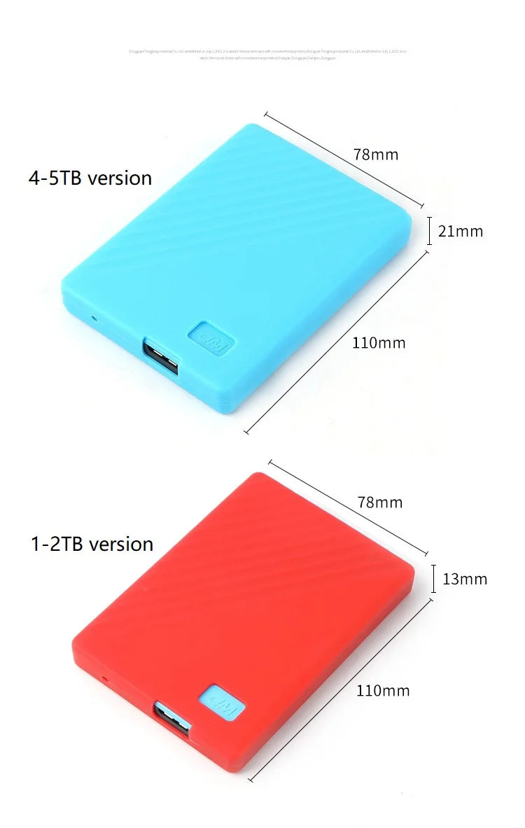 Portable Hard Drive Soft Silicone Cover Protect Sleeve Skin Case WD Zpaxo