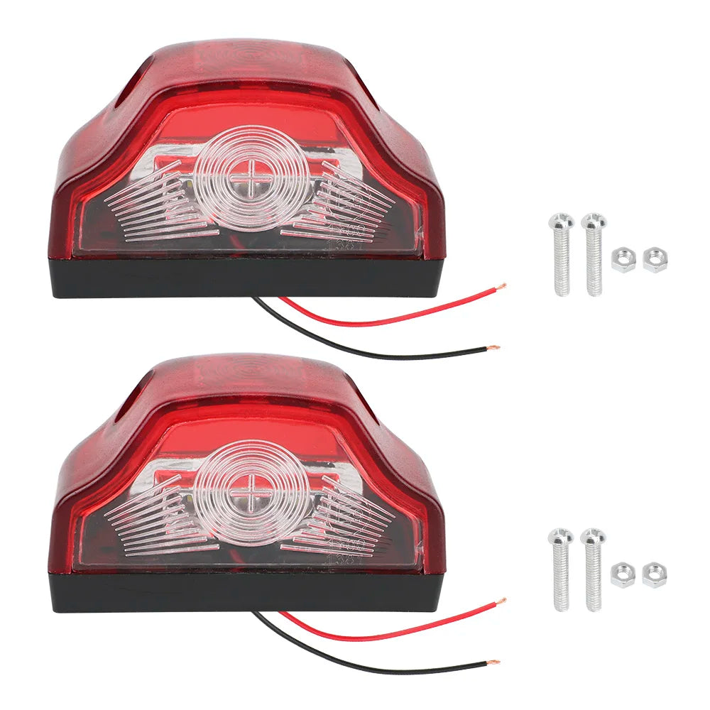 For Lorry Truck Trailer White Light 3 LED Car Number Lamps 2Pcs 12V-24V Car License Plate Light Car Accessories Waterproof Zpaxo Cold White