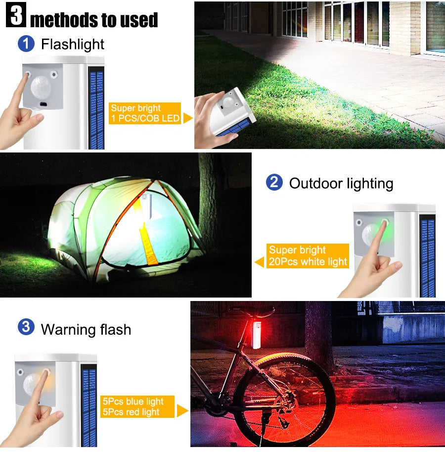 Solar LED Camping Light Rechargeable Power Bank 3 Lighting Mode Zpaxo