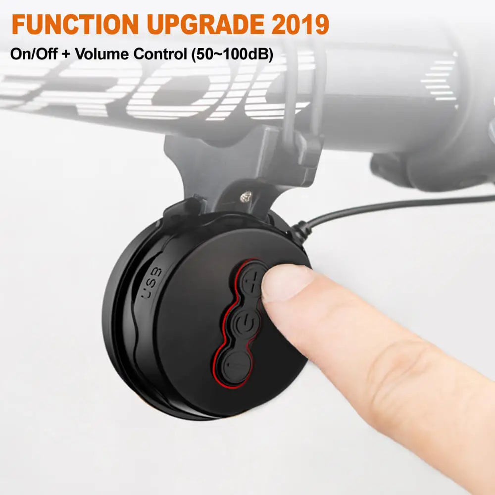 Toptrek Bicycle Electronic Bell Scooter E-bike Siren Trumpet Alarm Bike Bell USB Charge Cycling Warning Alert Safety Riding Zpaxo