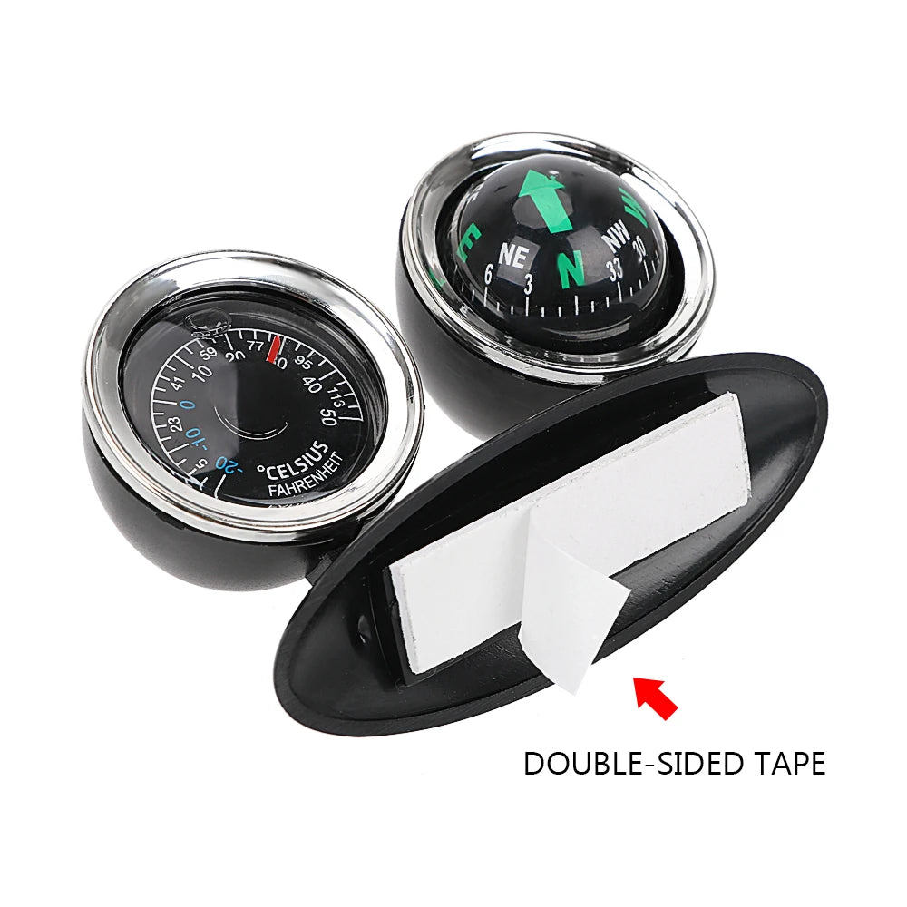 Car Ornaments Compass Thermometer Guide Ball Dashboard Meters Gauge Decorative Truck Automobile Accessories Interior Decoration Zpaxo