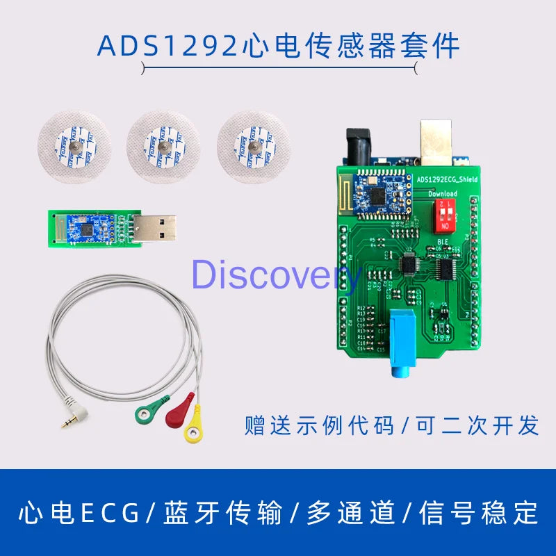 ECG Sensor, Pulse, Heart Monitoring, Analog ECG Measurement, Electrocardiogram Monitoring, Single Chip Computer ADS1292 Zpaxo