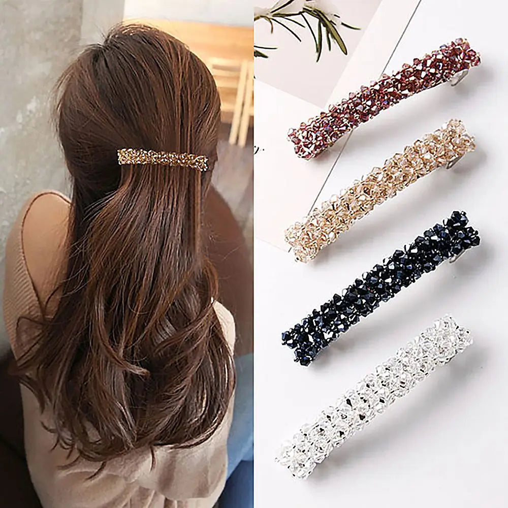 Fashion Elegant Crystal Diamond Hair Clips Women Girls Geometric Zpaxo
