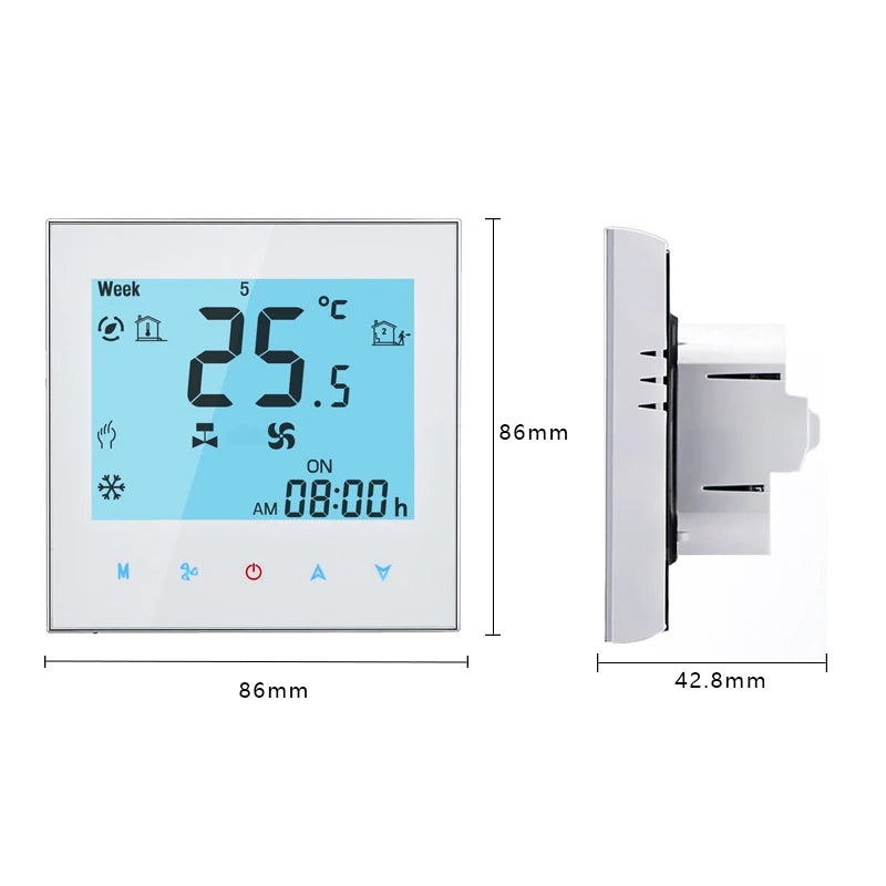 Wifi Air Conditioning Thermostat Fan Coil Unit Digital Temperature Conditioner Controller 220V Tuya Smart Life Alexa Google Home Zpaxo