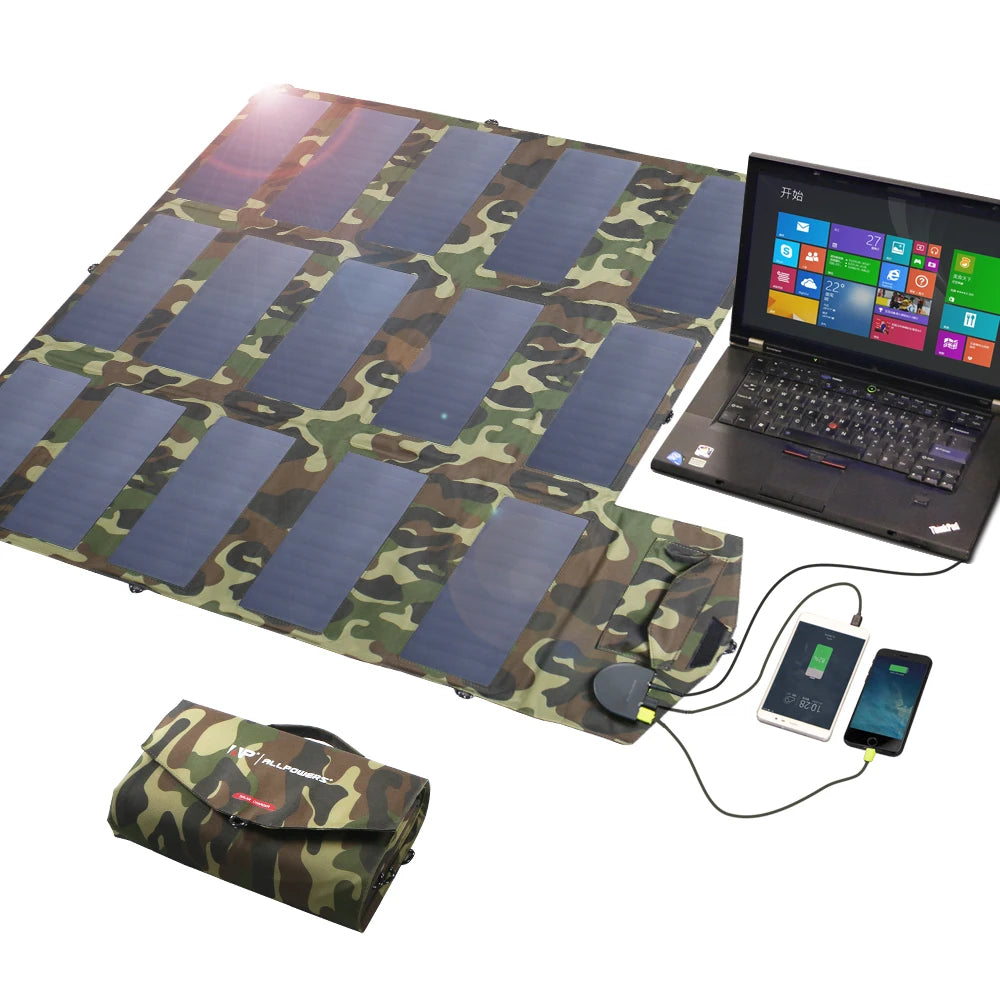 ALLPOWERS 100W 18V 12V Portable Solar Panel Foldable Battery Charger Zpaxo Camouflage United Arab Emirates
