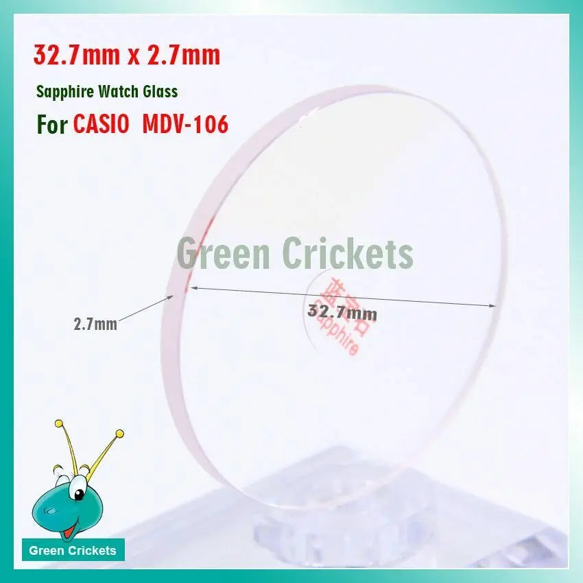 Flat Sapphire Watch Glass X Casio MDV-106 Replacement Accessories