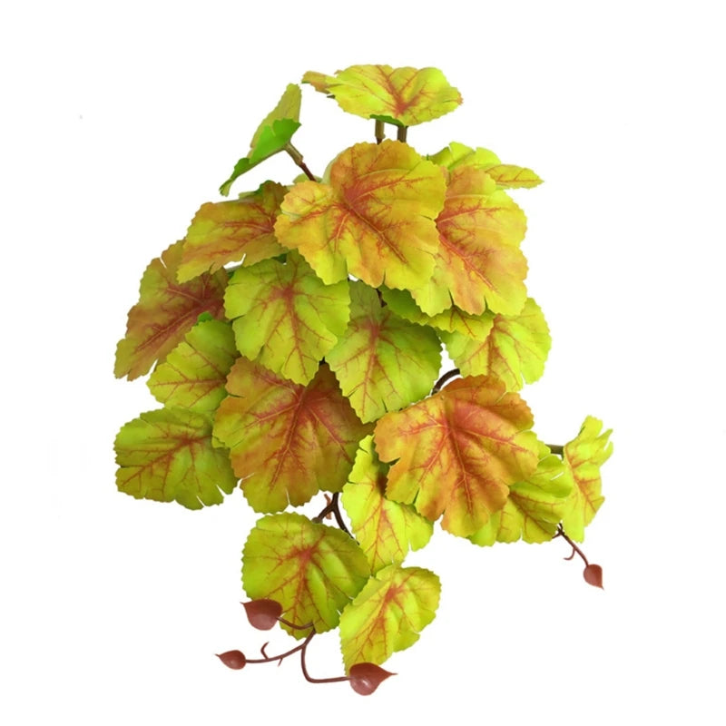 Artificial Reptile Terrarium Plants Realistic Tropical Leaves Tank Plant for Bearded Dragons Tortoises Tree Frogs 10 Styles Zpaxo 6