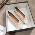 Women's Flat Shoes Spring Autumn New Shallow Women's Shoes Round Toe Mixed Colors Concise Female Shoes Large Size 33-44 Zpaxo WHITE 35