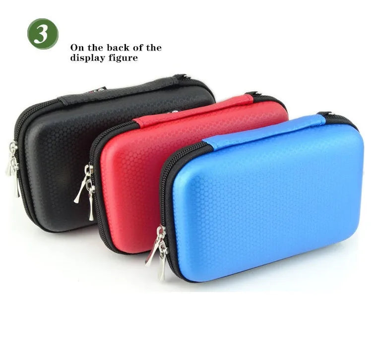 2.5 inch 3 Colors Large Cable Organizer Bag Carry Case HDD USB Flash Drive Memory Card Phone Power Bank 3DS Zpaxo