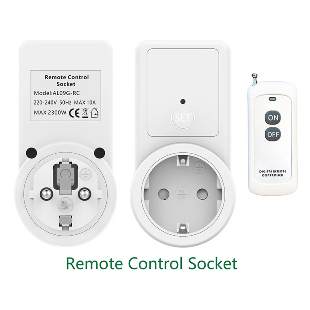 Remote Control Wireless 433MHz Switch Electric Socket EU 220V Remote Control Plug Learning Code Controller Zpaxo